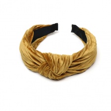 Antique Gold Crushed Velvet Headband by Peace Of Mind